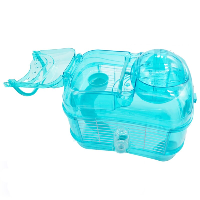 dessin animé acrylique Hamster maison Double cristal sport cobaye grande Villa écureuil Cage rose bleu petit nid pour animaux de compagnie