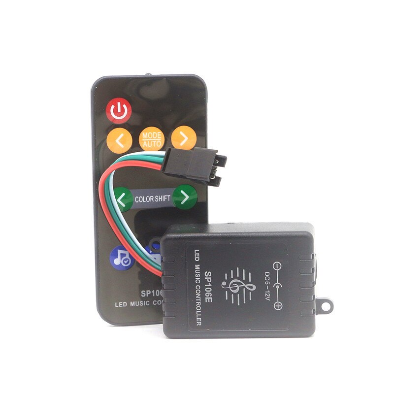 9 nøkkel rf fjernstyrt piksel stripe lys kontroller  dc 5-12v sp106e musikk kontroller til  ws2811/ws2812b/ws2813/ usc 1903 teip digital fargerik ledet stripe \