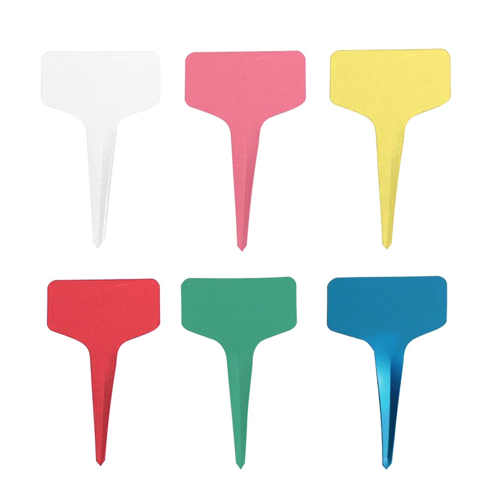 100Pcs Delicate Plastic T-Type Tuin Tag Plant Bloem Label Nursery Tag Tuin Decor Outdoor Tuin tool