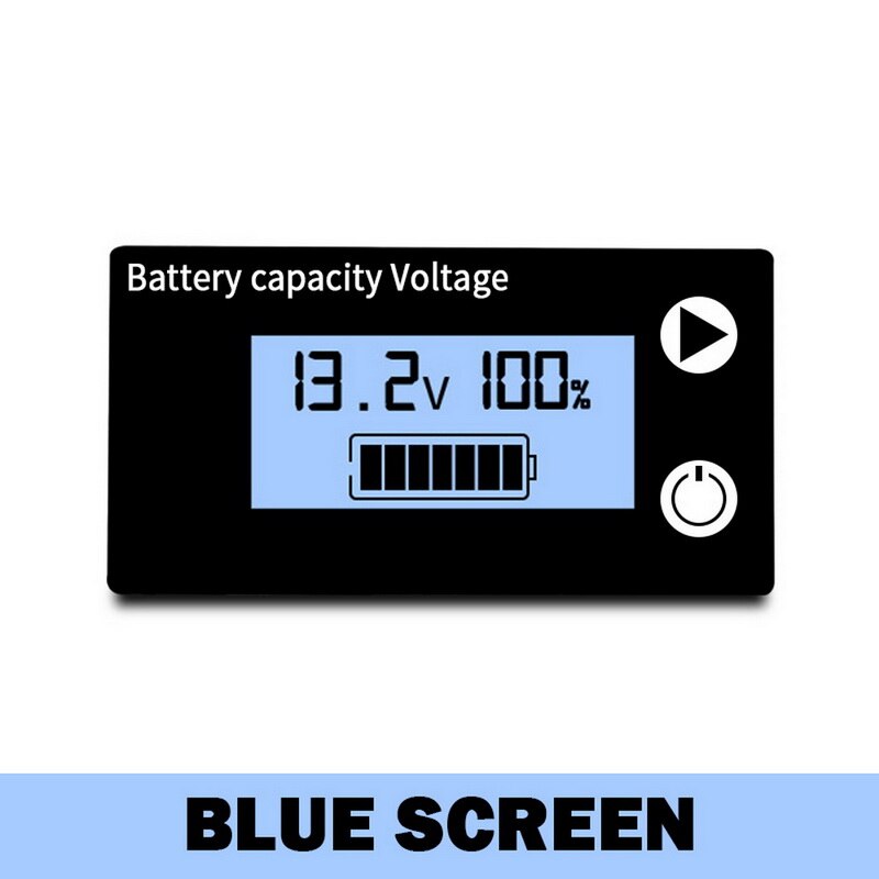 LCD Battery Capacity Monitor Indicator Voltage Meter Lead Acid Lithium LiFePO4 Car Motorcycle Voltmeter Voltage Gauge DC 8V-100V: B