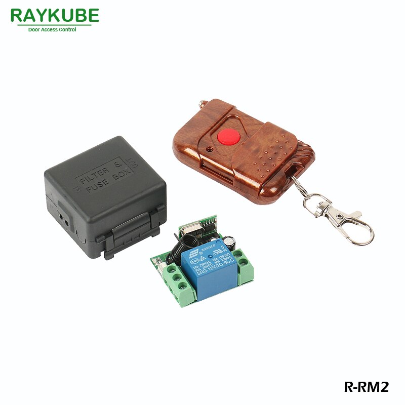 RAYKUBE Wireless Remote Control Kit 1V1 For Remote Open Electric Door Lock Wireless Receiver & Transmitter R-RM2