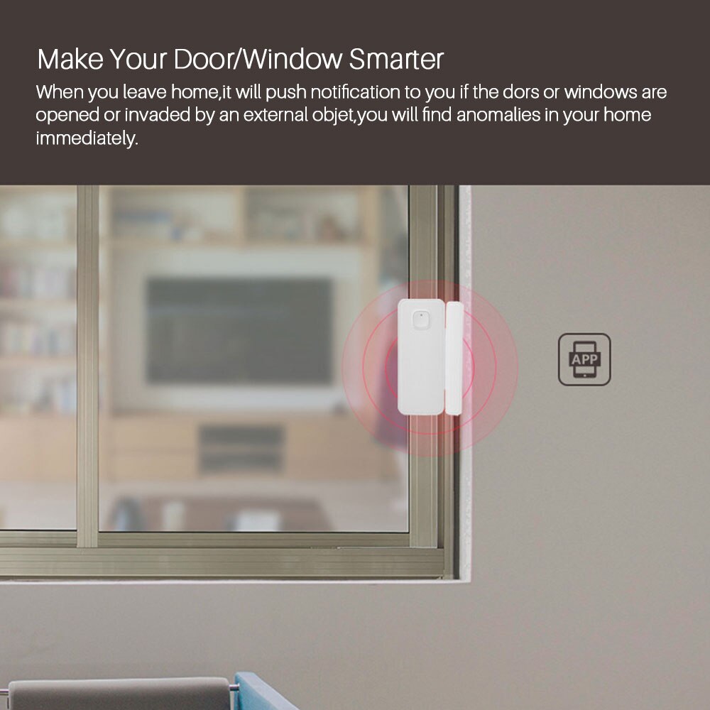 Sensor de Porta Janela De Alarme Inteligente Home Security Wi-fi inteligente PK Xiaomi Porta Sensor de Trabalho Com Alexa Google App Controle Tuya casa IFTTT