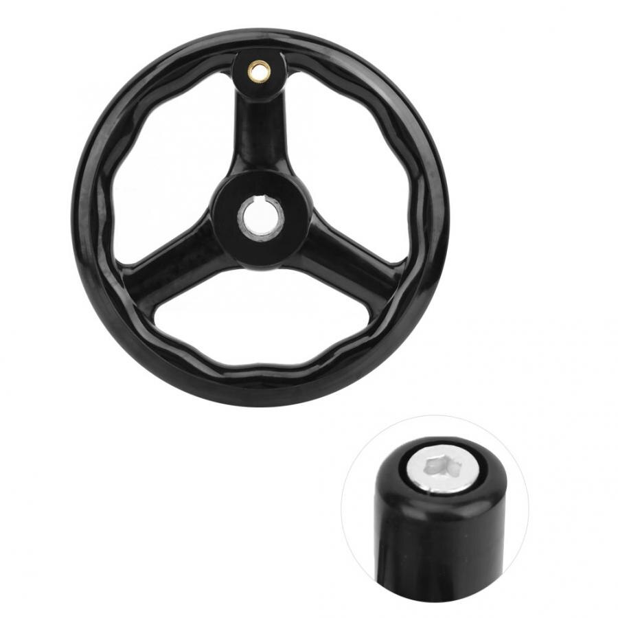 Handwiel handvat 200*18mm Zwarte Anti-slip Bakeliet 3 Spoked Draaibank Handwiel met Handvat voor Machine Tool