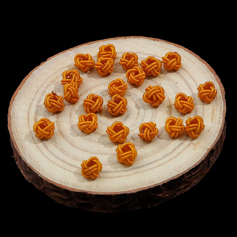 10 Stuks 6Mm Kleurrijke Spacer Knoop Diy Ketting Armband Touw Spacer Gevlochten Spoel Touw Chain Einde Gesp Sieraden Benodigdheden vinden: dark yellow