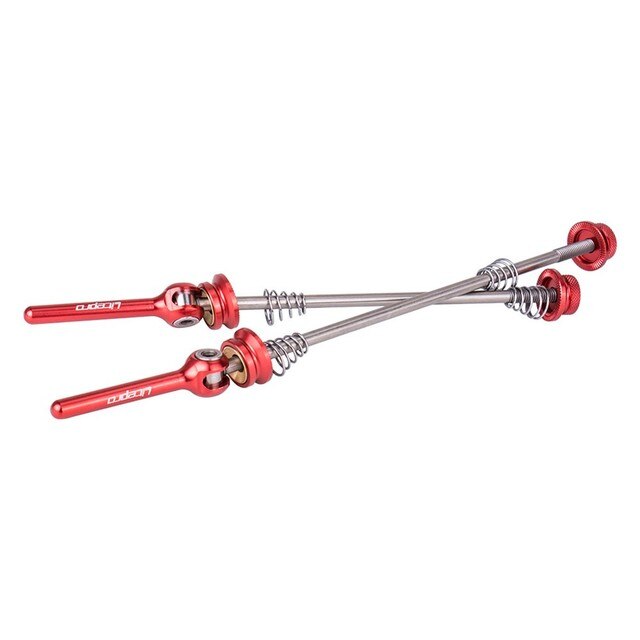MTB Bike Titanium Quick Release Lever QR Wheel Skewers Axles With 2 Springs Nuts 130mm 135mm Universal Mountain Bicycle Parts: Red 74 130