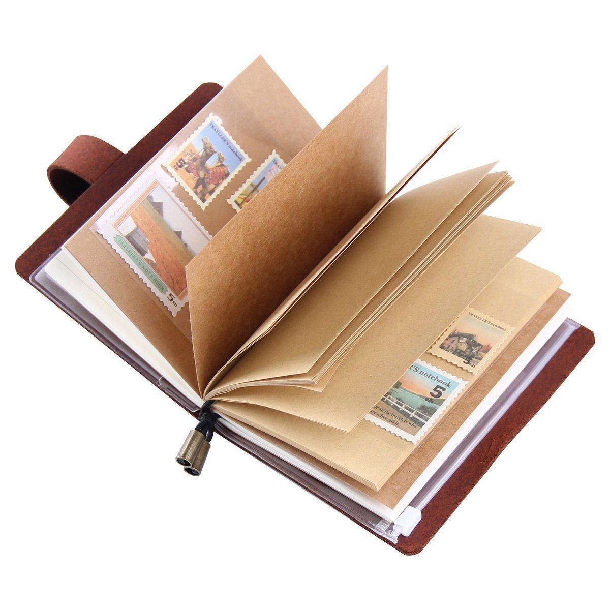Handmade Traveler's Notebook, Leather Travel Journal Notebook for Men & Women, Perfect for Writing, , Travelers, 5.2