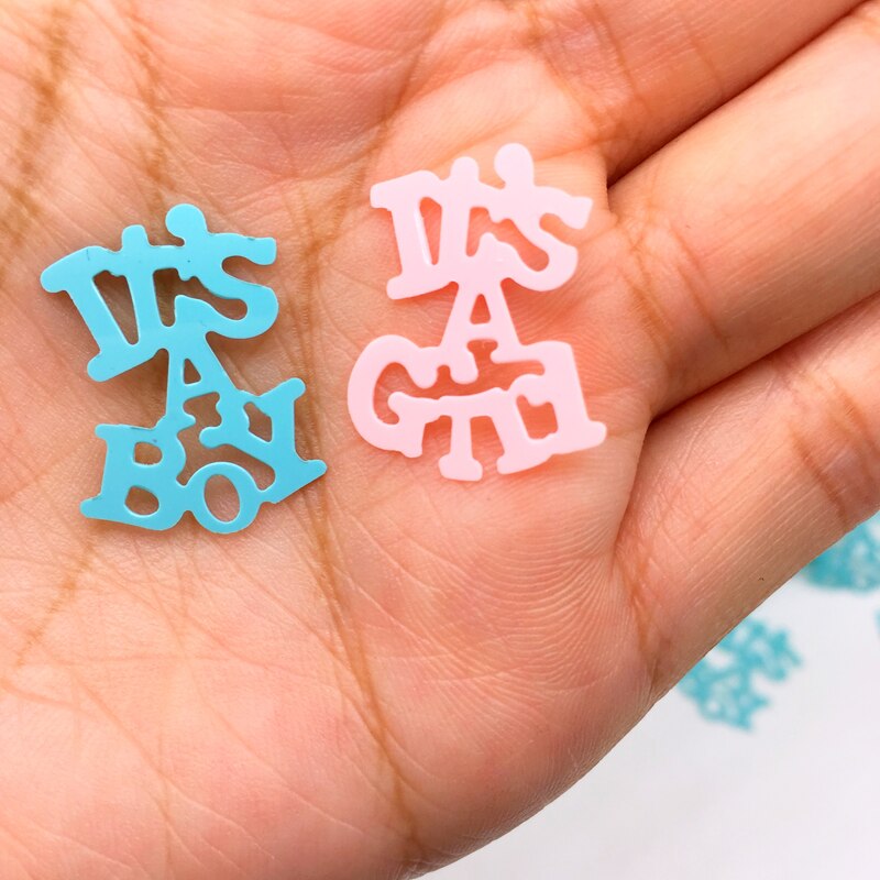 15 g/Bags es una chica/chico confeti género revelan suministros Rosa papel picado para bebé ducha partido Decoración