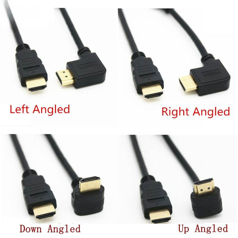 HD A Male Naar HDMI-compatibel A Male Down Up Links Rechts Hoek 90 Graden Mannelijke HD Verlengkabel HD 1.4v Hoek Kabel 50CM 1.5M