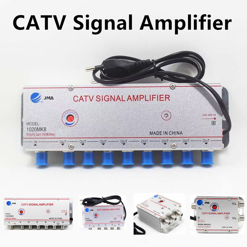 2/3/4/6/8 Way 20DB CATV Splitter Digital TV Antenna Signal Amplifier Indoor Booster for Home TV Equipments EU Plug 220V