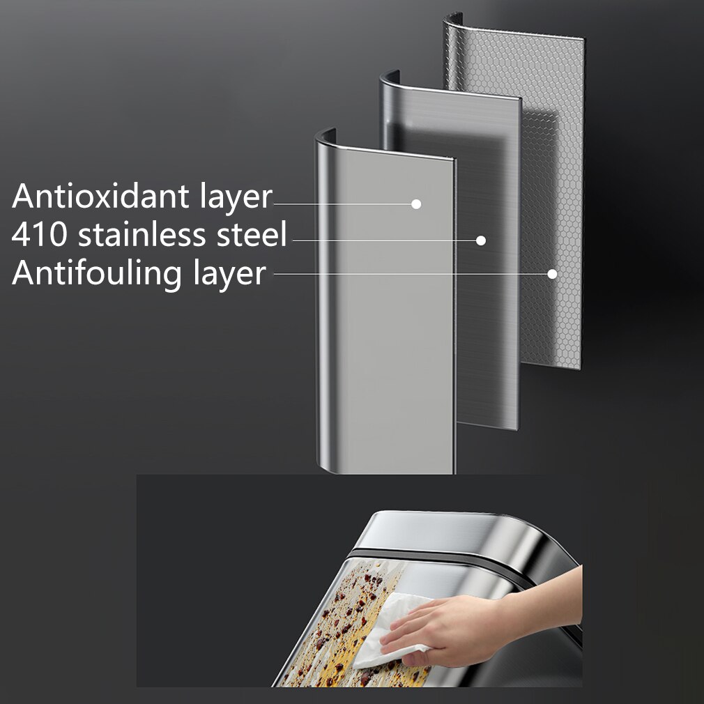 Stainless Steel Kitchen Trash Can Kitchen Garbage Bin Large Capacity Narrow Slit Recycling Trash Can with Lid