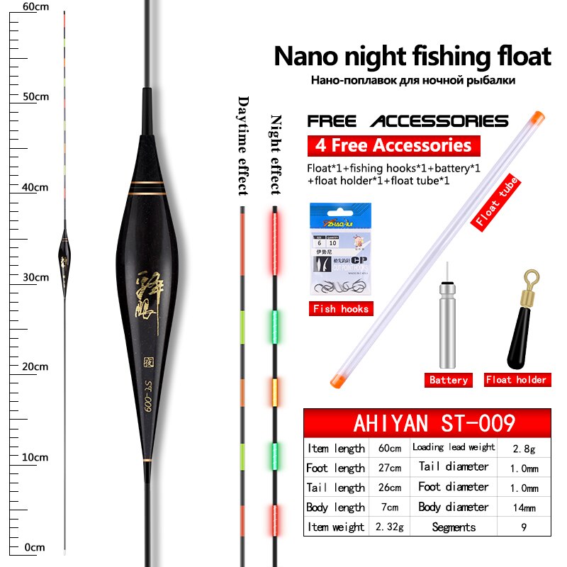 1 PC/One Seamless Luminous Float Aurora Float Super Bright Electronic Float Night Fishing Crucian Carp Float Fishing Gear: ST-009