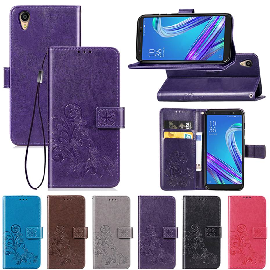 Flip Case For Asus ZenFone Live L1 ZA550KL 5.5 3D Clover PU Leather Cover Phone Case For ASUS ZA550KL ZA ZA550 KL X00RD Case