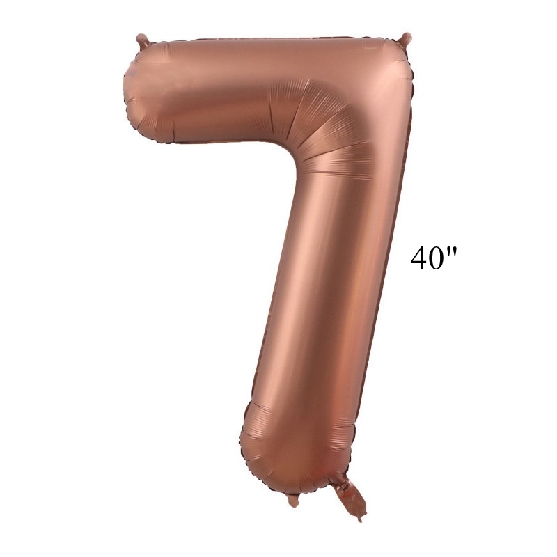 Globo con número de café Vintage de 40 pulgadas, juego de globos de caramelo Beige Retro para 30 40 50, suministros de decoración para de feliz cumpleaños, 1 ud.: Rojo rosado