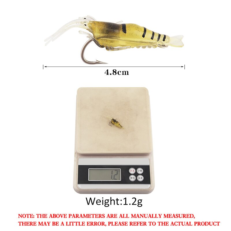 luminoso Gambero silicone artificiale esca simulazione morbido gambero con ganci carpa traballante per pesca affrontare/adescare/Accessori mare