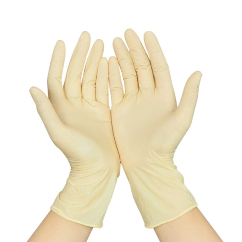 50 par eec cgmp (1989)1000 antistatiske engangs latexhandsker elektronisk fabrik støvfri værksted beige rensede handsker