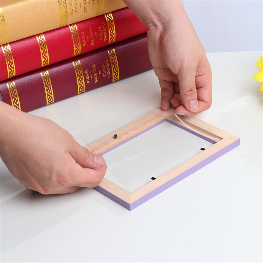 12 Colors Wood Photo Frame 15x11.5cm 1PC Simple Wooden Picture Frame Home Decor Wall Mounted Hanging Photo Frame 35