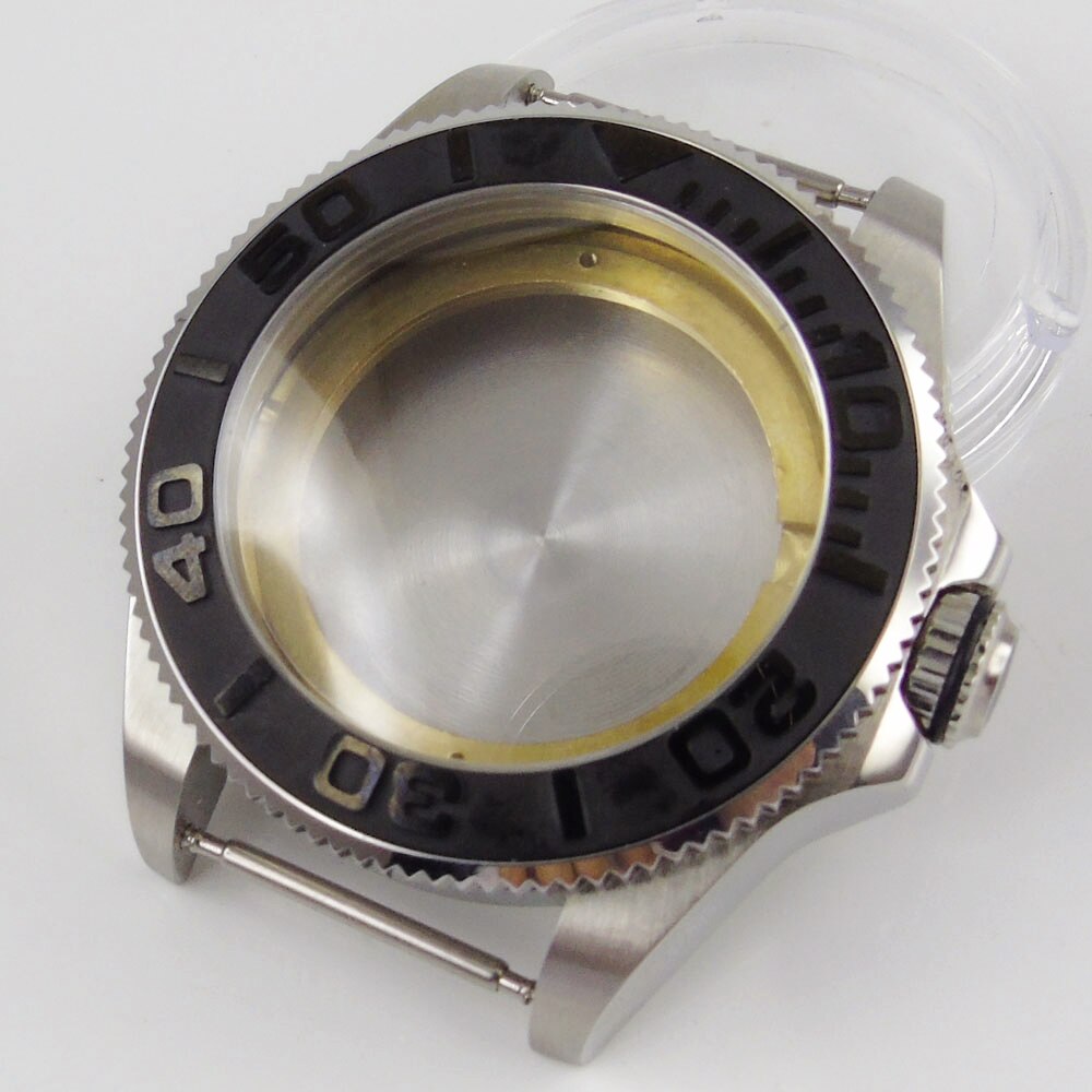 Fit NH35 Automatic Men Watch Case 43mm Sapphire Glass Solid Backcover Rotating Bezel