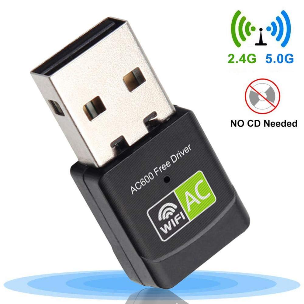 AC600 Usb Wifi Adapter Voor Pc Draadloze Netwerk Dual Band 2.4Ghz/5.8Ghz Hoge Antenne Voor Laptop Desktop windows 10/8/7/Xp/Vista