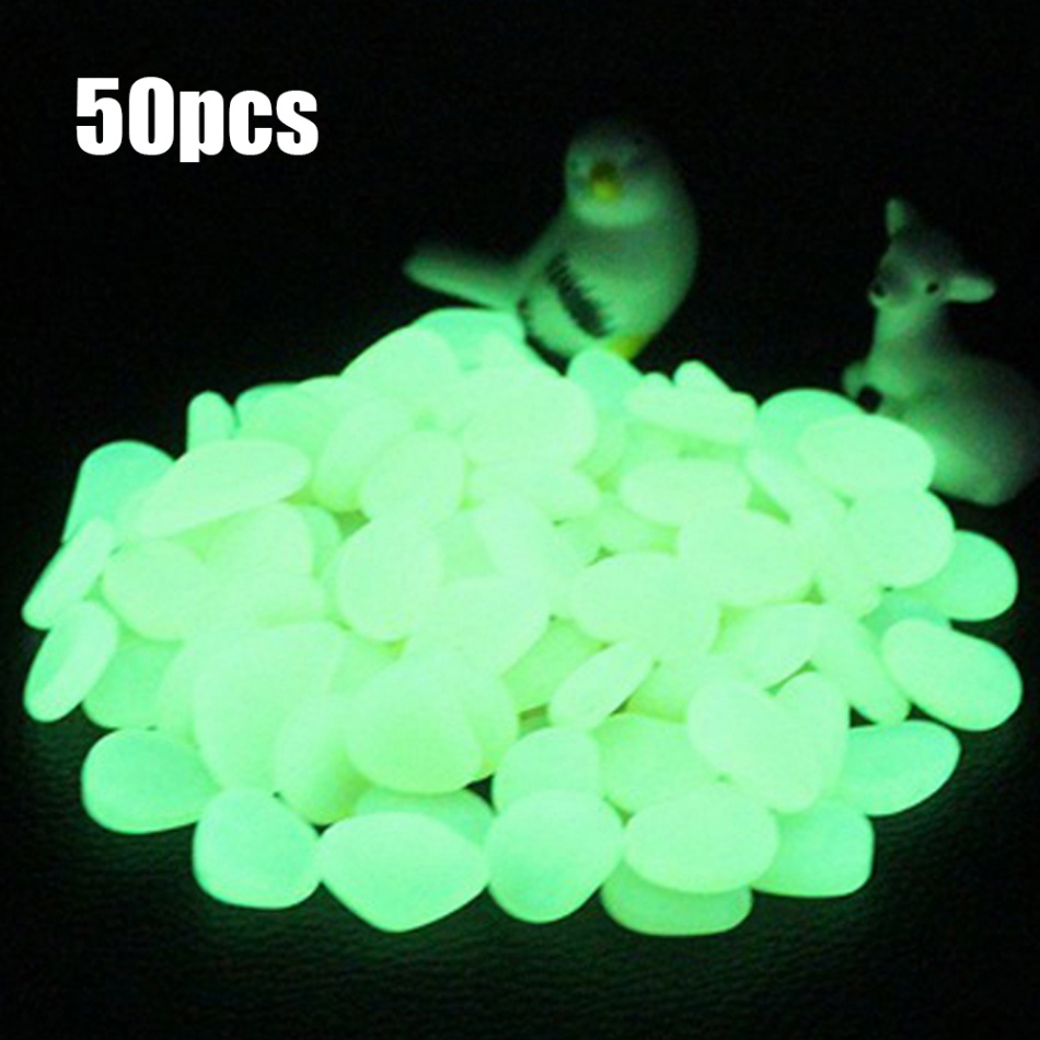 50/100/300 Pcs Glow In The Dark Tuin Steentjes Glow Stones Rocks Voor Loopbruggen Aquarium Decor Planten tuin Yard Lichtgevende Stenen: 300pcs / Green