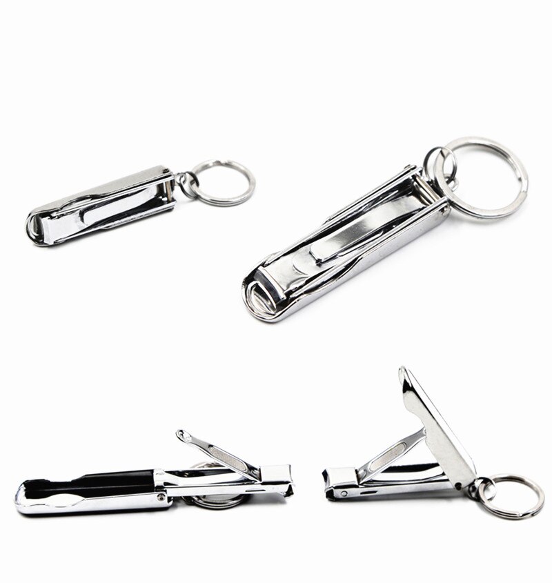 1PC Folding Nail Cutter Clippers Stainless Steel Nail File Keychain Manicure Pedicure Portable Finger Toe Scissors Beauty Tool