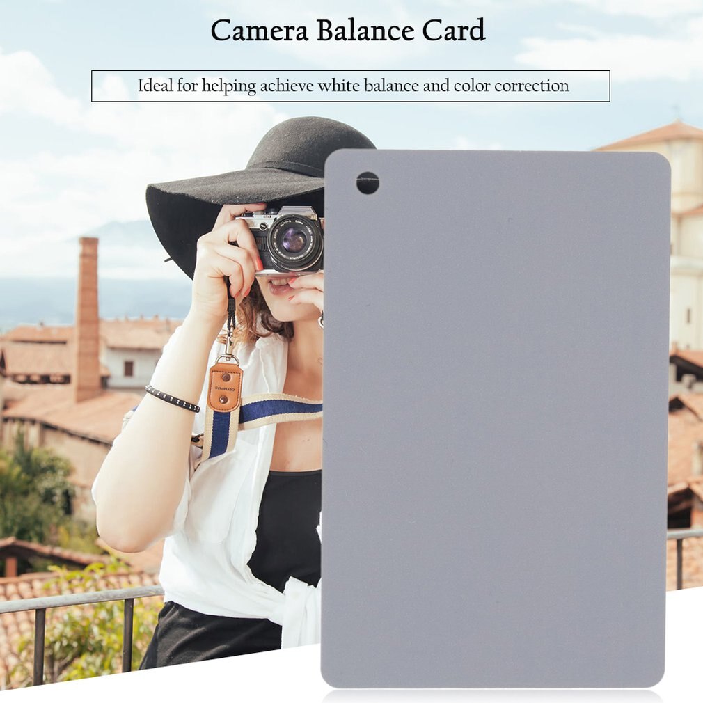 3 in 1 White Balance Cards 18% Gray Card for Digital and Film Photography White Black Grey Blance 3 Card Set with Neck Strap
