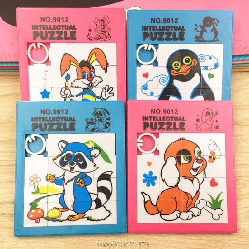 Plastic Sliding Puzzel Spel Leuke Cartoon Dier Numbers Kids Kinderen Leren Onderwijs Speelgoed O24 20