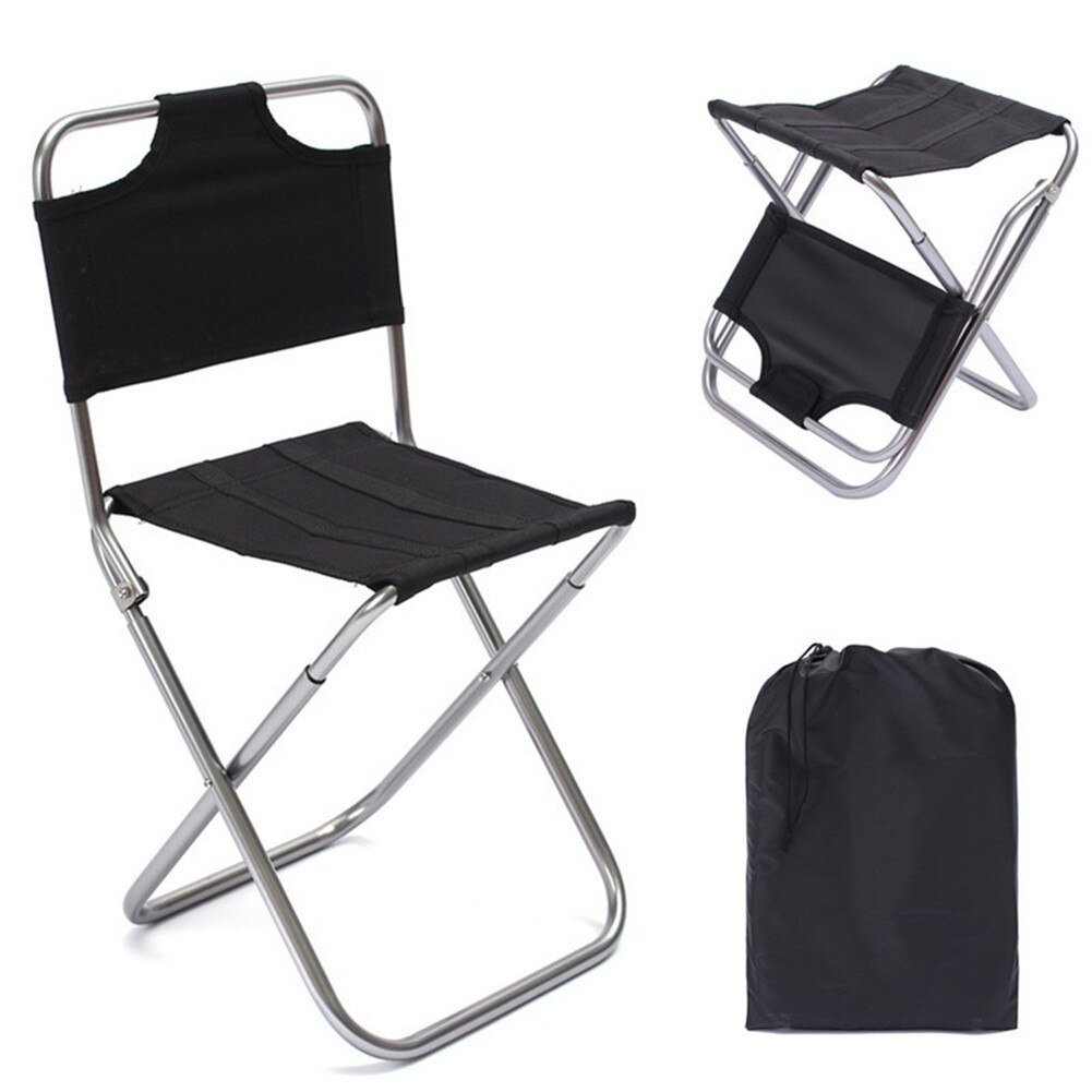 Zwart Portable Folding Aluminium Oxford Doek Vissen Stoel Outdoor Camping Picknick Bbq Strand Stoel Met Draagtas