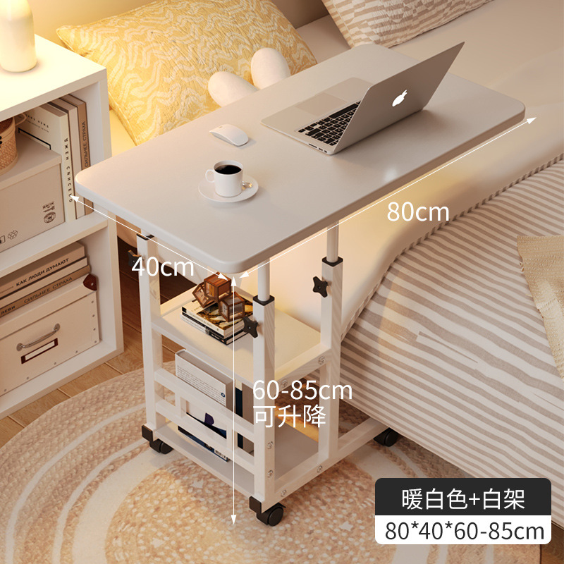 Movable Lifting Bedside Table Bedroom Home Student Desk Lazy Dormitory Bed Convenient Space Saving Laptop Table: light green