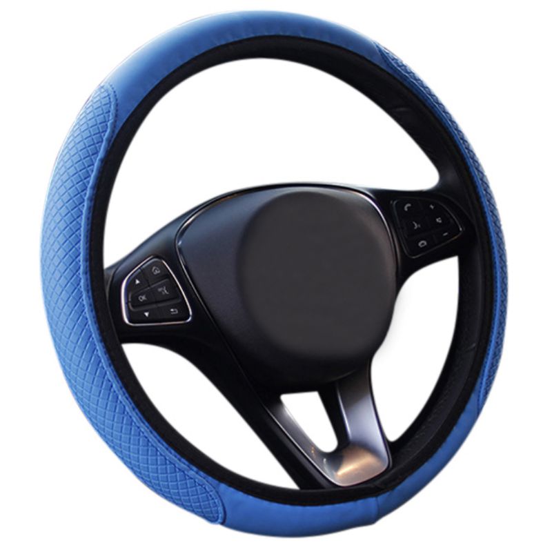 Onewell bilfiber hud ratdæksel åndbar bil auto universal elastisk skridsikker ratdæksler bil styling: L