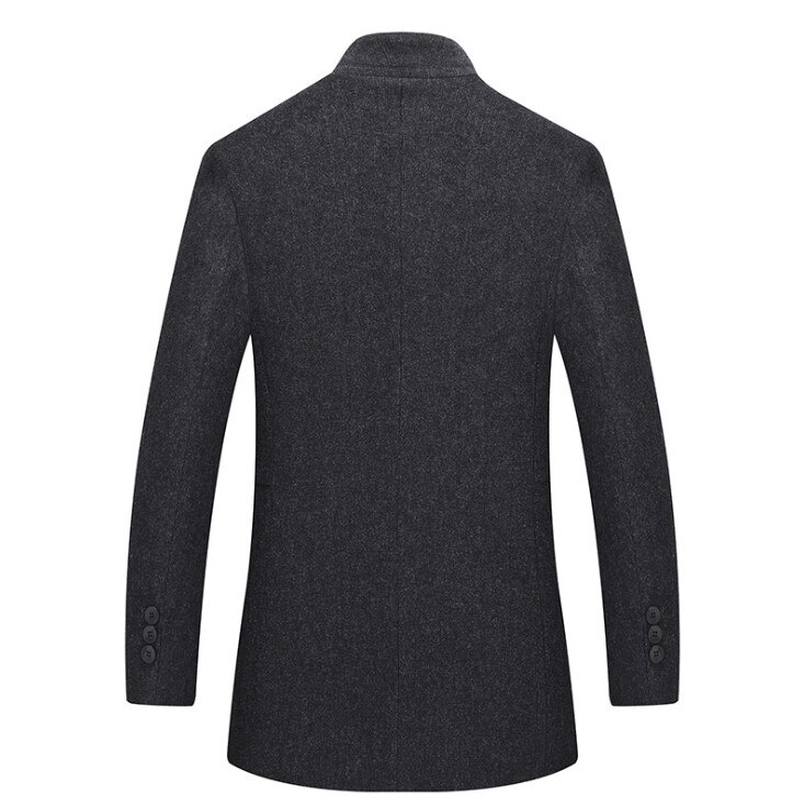 Winter Jas Slim Fit Jassen Heren Pure Kleur Casual Warm Bovenkleding Jas en jas Mannen Pea Coat