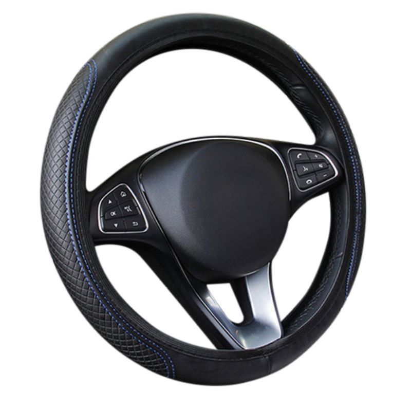Onewell bilfiber hud ratdæksel åndbar bil auto universal elastisk skridsikker ratdæksler bil styling: Bl