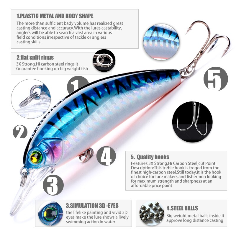 Banshee 65mm 9.3g GO-CM003 Trout Perch Fishing Lure Floating Wobbler Artificial Bait Shallow Diving Crank Minnow Crankbaits sea