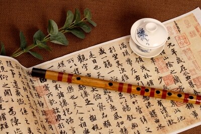 Vintage chinese hanfu fotografie achtergrond foto rekwisieten stilleven ornament nationale trend foto huis rekwisieten: F3 fluit 1pc