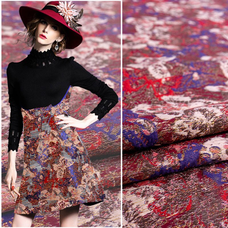 Let luksustøj stof jacquard satin stoffer symaterialer til kimono eller hjemmetekstil sengetøj og satinkjoler