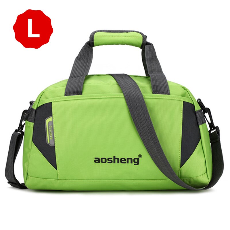 Scione Travel Luggage Handbags Women Sport Duffel Shoulder Bags Men Simple Casual Fitness Outdoor Crossbody Bag: Green L