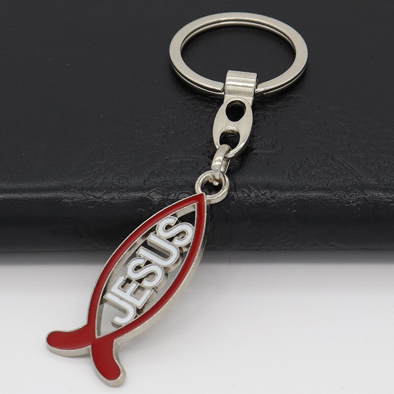 Heymamba religiös fisk nyckelring jesus charm hänge katolsk hem kapell dekor kristen kyrka souvenir