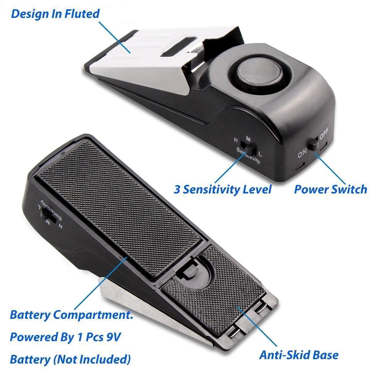 Mini Draadloze Vibratie Alarm 120dB Deur Stop Alarm Voor Thuis Wedge Vormige Stopper Alert Beveiligingssysteem Block Blokkeren Systeem