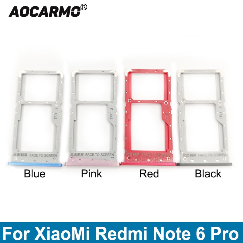 Aocarmo Metall Kunststoff Nano Sim Karte Tablett MicroSD Slot Halfter Ersatz Teil Für XiaoMi Redmi Hinweis 6 Profi 6Profi m1806e7