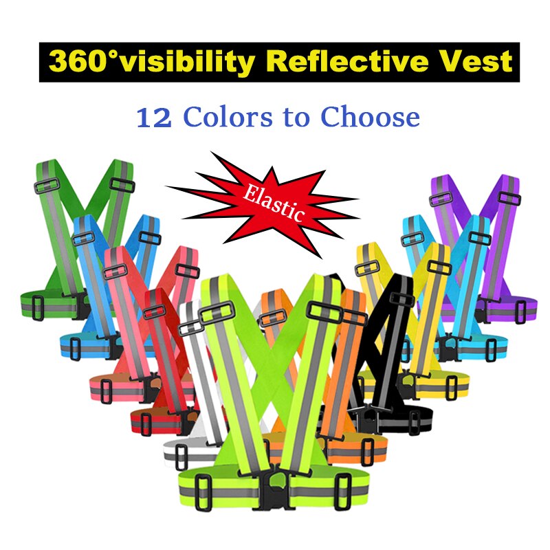 Zuja Elastische Reflecterende Kleding Outdoor Veiligheid Vest Nacht Fietsen Hoge Zichtbaarheid Riem Armband Heren Overall Werkkleding