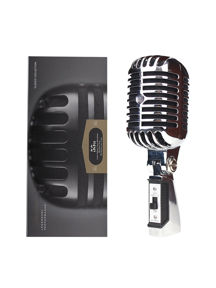 55SH SERIE II Microfono vintage in metallo Simulazione Microfono vocale dinamico classico Registrazione con microfono cablato per la registrazione karaoke
