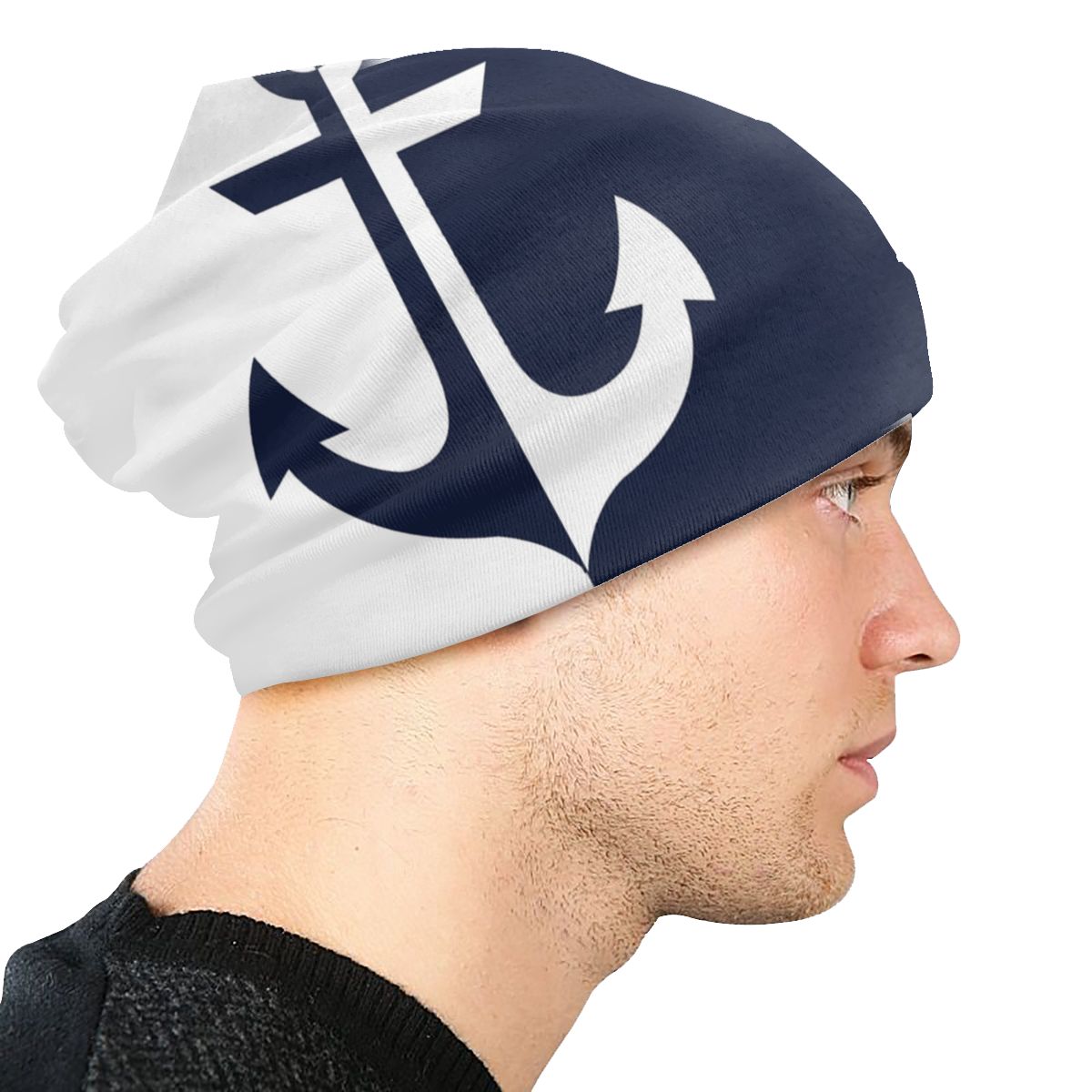Sombreros náuticos de ancla para hombre y mujer, gorros Unisex de punto, cálidos, para exteriores, color blanco, azul marino, para invierno