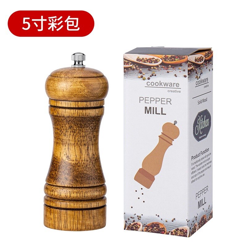 5 &quot;8&quot; 10 &quot;manuelle Pfeffermühle Holz Salz und Pfeffer Mühle Multi-zweck Menage Küche Werkzeug mit Würze Spender: 5 Zoll Kasten