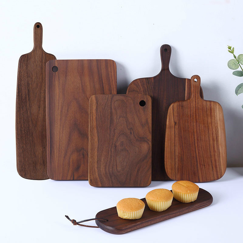 Japanese black walnut chopping board chopping board, Western pizza sushi steak tray board Wood Bread tray fruit