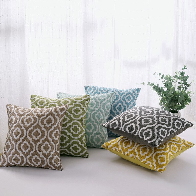 45x45cm Linen Cojines Decorative Para Sofa Geometry Pillow Covers Decorative Pillow Cover For Living Room The Plaid Pillows