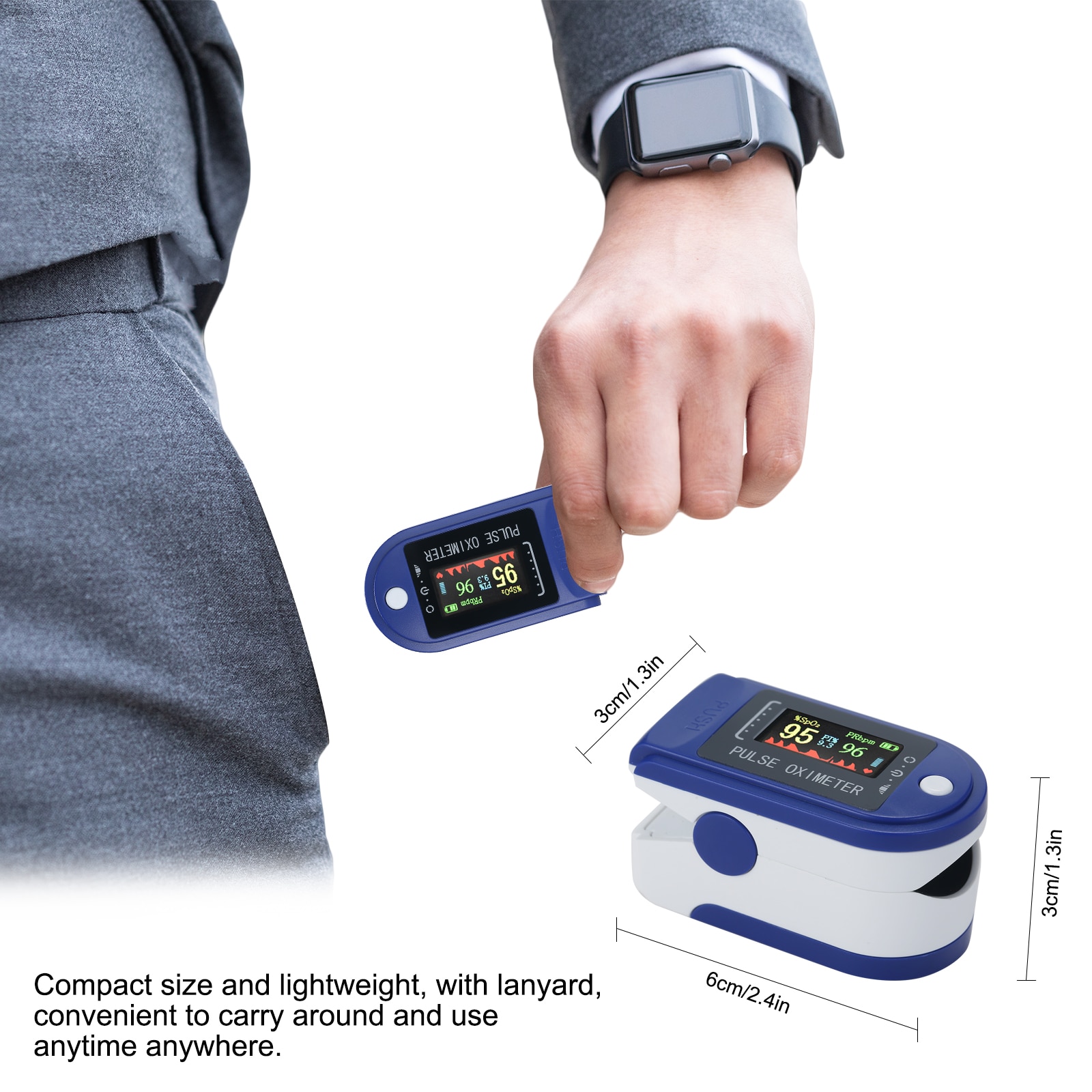 Finger Oximeter Digital Fingertip Pulse Oximeter Blood Oxygen Saturation Meter Finger SPO2 PR Heart Rate Monitor Health Care