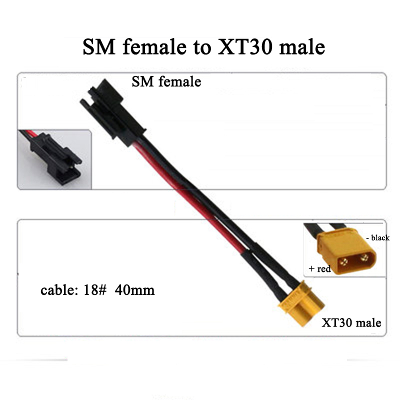 SM plug adapter SM to T plug XT30 XT60 size Tamiya electric toy model airplane battery conversion between different plugs: Blue