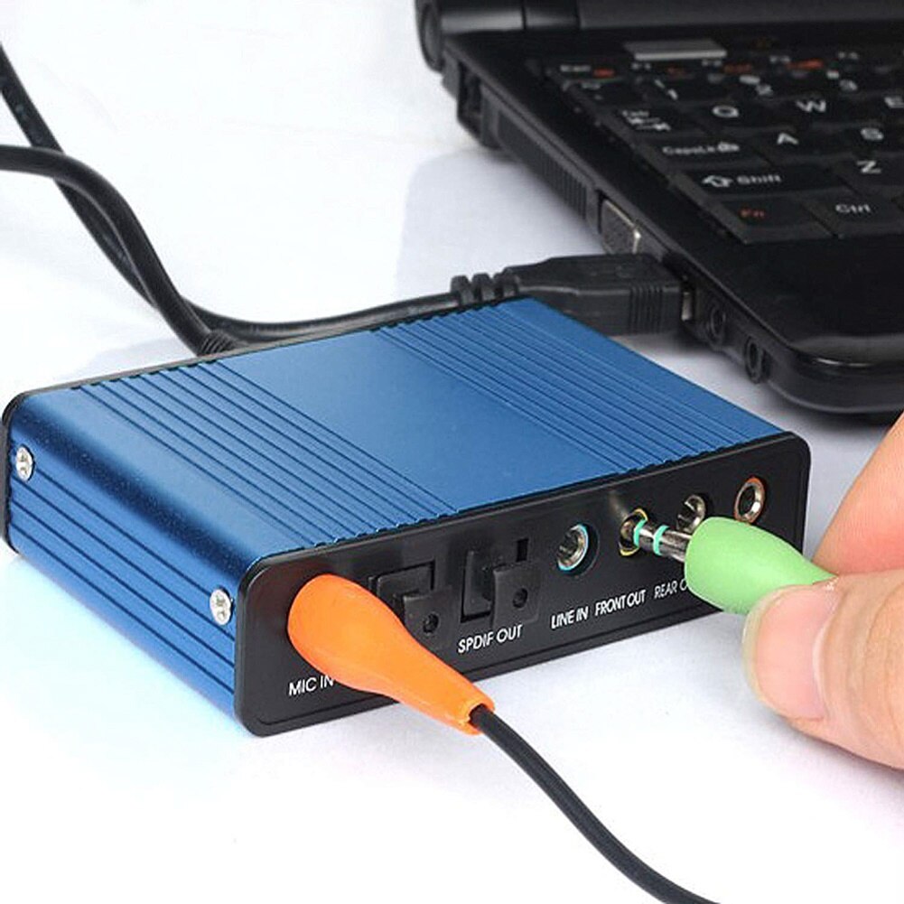 External 6-Channel 5.1 Audio USB Sound Card Adapter For Computer Laptop Supports 4-Channel Sound to 48KHz