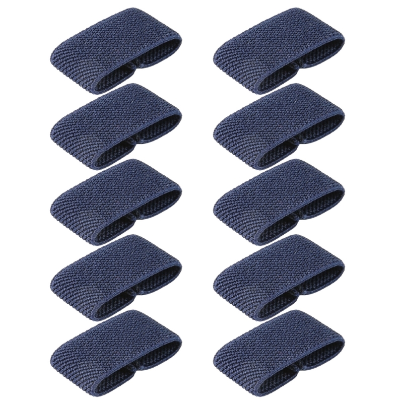 10 Pcs Elastic Belt Loop Keepers Nylon Belt Loop Backpack Strap Holder Retainers Band Tactically Belt Holder Band: Blue