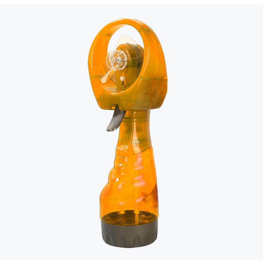 Vandspray ventilator håndholdt mini køle spray ventilator batteri lille ventilator rengørbar og sikker elastisk ventilator blade håndholdt ventilator til studerende: Gul