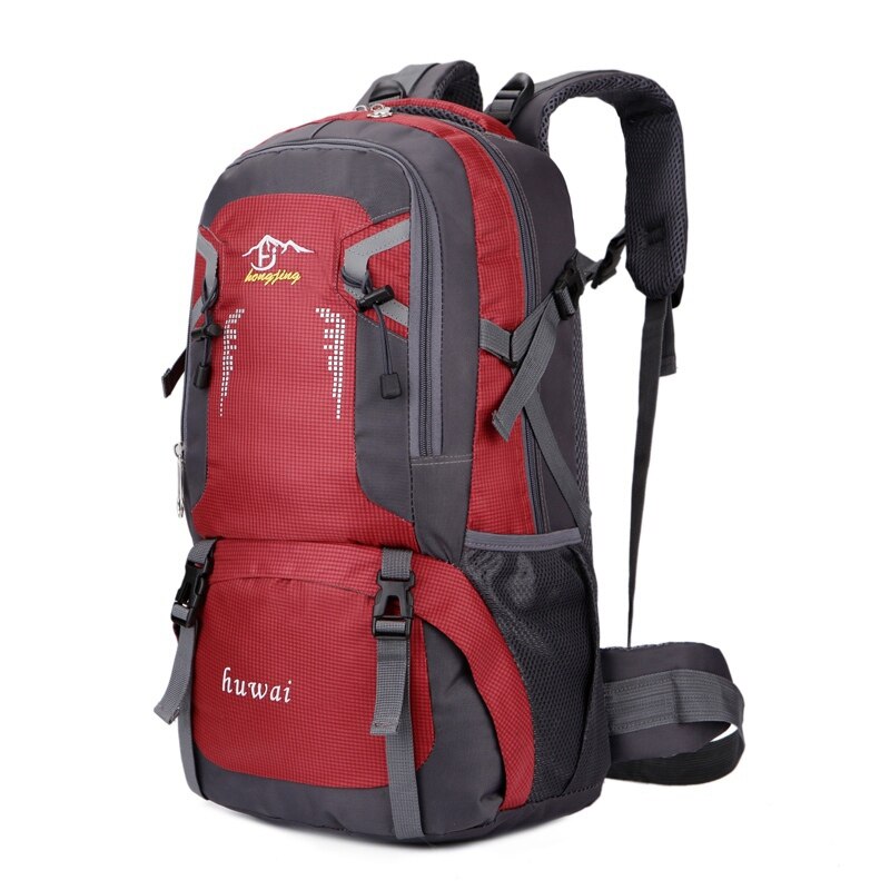45 l grande capacidade homens mochila casal casual ao ar livre saco de escalada senhora saco de esportes masculino mochila de viagem adolescente saco de escola preto: Vermelho / 25 L